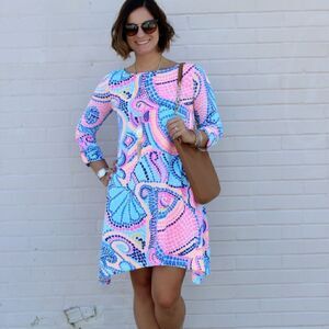 NWOT Lilly Pulitzer Edna Swing Dress in Tile Wave Size XS